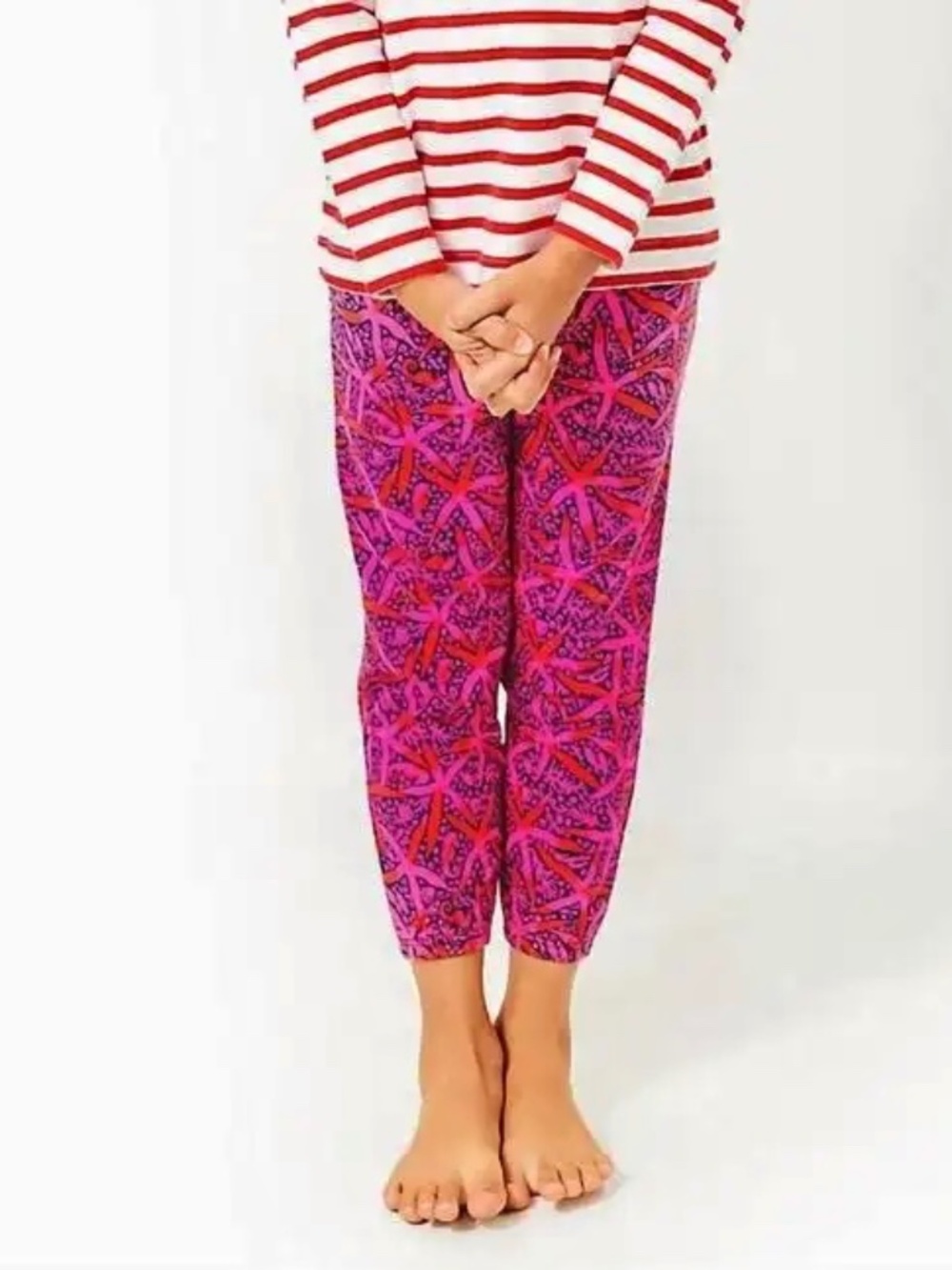 Lilly Pulitzer Mini Mallie Terry Pant in Passion Fruit Pink Star Searching💕